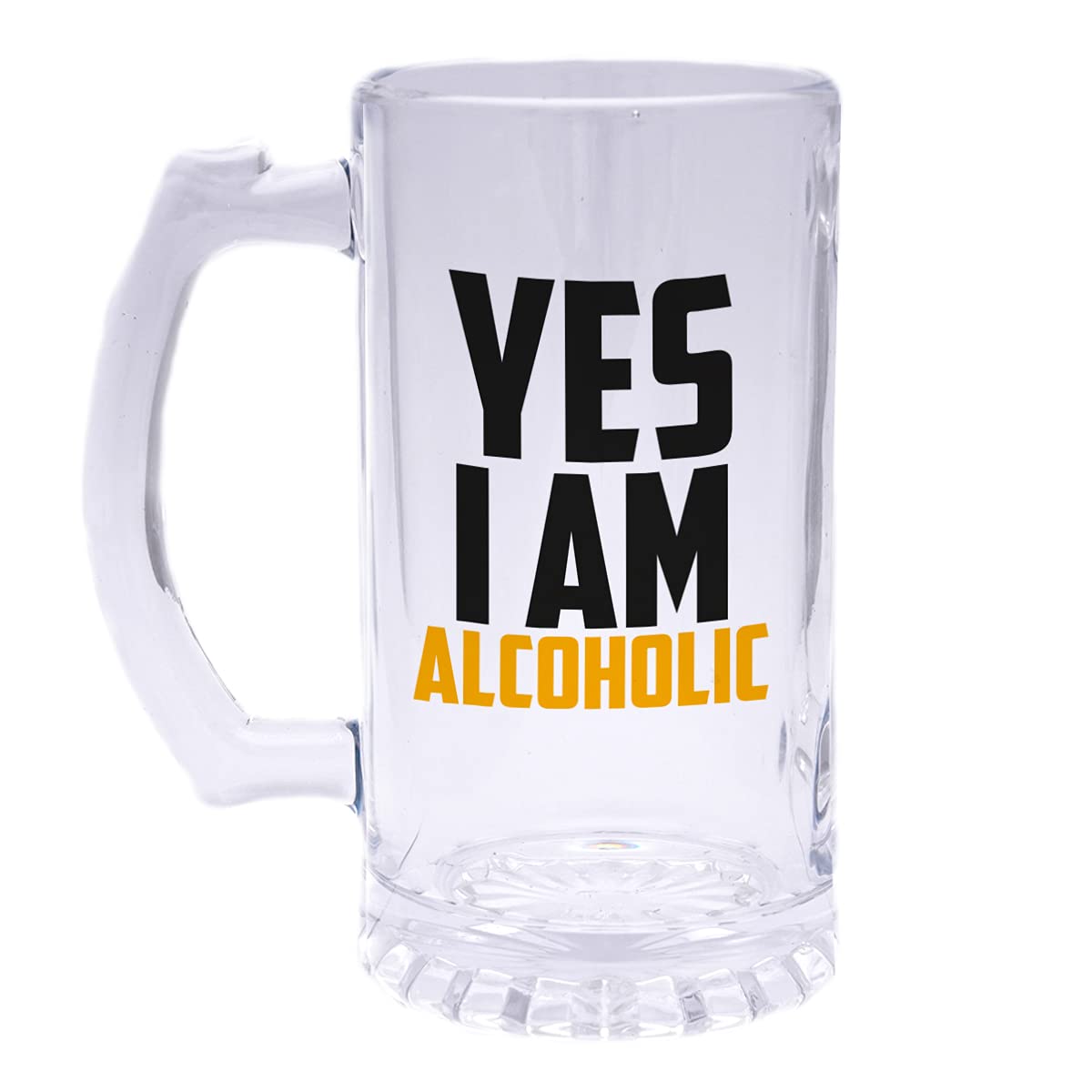 Buy Crazy Corner Yes I Am Alcoholic Printed Glass Beer Mug Set of 4