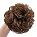 REECHO Thick 2PCS Updo Messy Hair Bun Curly Wavy Ponytail Extensions Hairpieces Hair Scrunchies for Women Girls Color Light Chocolate Brown