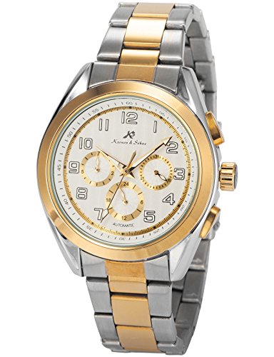 KS Imperial Men's Analog Automatic Mechanical Calender 24 hour Dress Steel Wrist Watch KS290