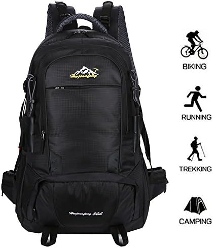caxece 50LTrekking Backpack Outdoor Mountaineering Bag Waterproof Shoulder Bag for Men and Women Hiking Bag Nylon Travel Backpack Large Capacity