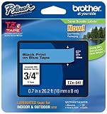 Genuine Brother 3/4" (18mm) Black on Blue TZe P-touch Tape for Brother PT-9700PC, PT9700PC Label Maker