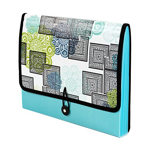 DocIt Modern Morocco 13 Pocket Expanding File Folder for Letter Size Document Storage, Fits Standard File Drawers, Blue (00926-BL) - Thumbnail 4