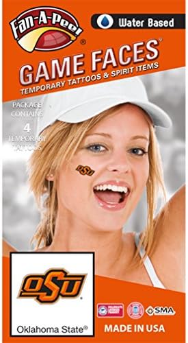 Oklahoma – Waterless Temporary Spirit Tattoos – 4-Piece – Orange OSU Logo