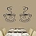Allywit Beautiful Design Coffee Mugs Tea Coffee Art Decal Vinyl Wall Stickers Kitchen Restaurant Pub Decor