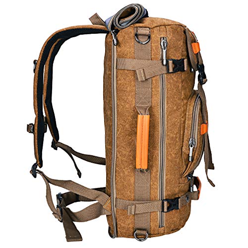 Canvas Backpack WITZMAN Vintage Travel Backpack Hiking Luggage Rucksack Laptop Bags A519 (21 inch tan) - Thumbnail 3