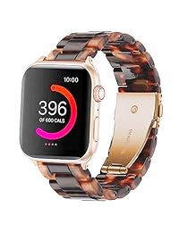 Omter Repuesto para Apple Watch Band 1.654 in Mujer Hombres Moda Resina iWatch Band Pulsera Metal Acero Inoxidable Oro Rosa Hebilla Apple Watch Series 3 Series 2 Series 1