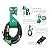 Greenbest Expanding/Expandable Garden Hose, Car Hose,Plastic Hose Hanger, 3/4Nozzel Solid Brass Connector,Double Latex Core,Extra woven Strength Fabric cover,Storage Sack,Spray Nozzle BlackGreen(50FT)