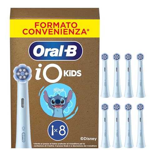 Oral-B Testine di Ricambio iO Kids 6+, Azzurre, 8 Ricambi