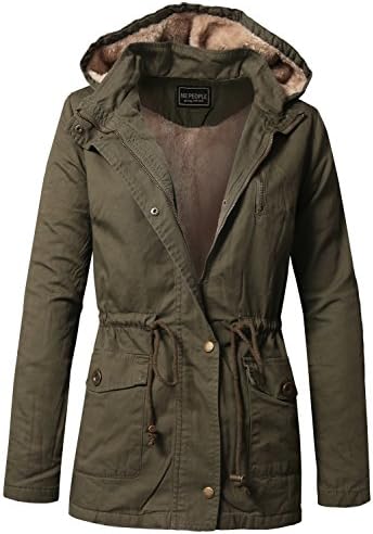 MixMatchy Women's Casual Military Anorak Jacket Hooded Parka