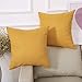 Madizz Throw Pillow Cases Cushion Covers 18x18 Set of 2 Pack Decorative Solid Polka Dots Mustard Yellow and White Double Sided Halloween Holiday