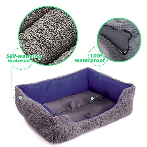 Barelove Square Large Dog Bed Mattress Washable Pads Room Waterproof Bottom (Large, Purple) - Thumbnail 3