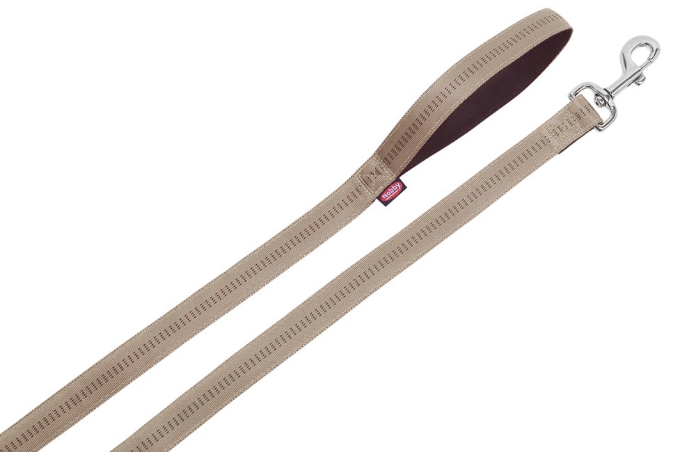 Nobby Soft Grip Dog Lead, 120 cm/20 mm, Beige/Chocolate
