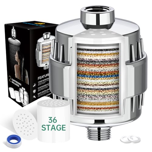 Buenotec 36 Stufen Duschfilter mit Vitamin C E für Hartes Wasser, Duschkopffilter Kalkfilter Dusche mit 2 Filterpatrone zur Entfernung von Chlor und Schwermetallen, verbessert Haut- & Haargesundheit thumbnail 1