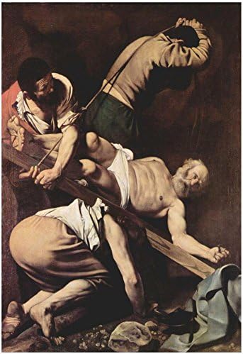 Michelangelo Caravaggio (Painting of the Cerasi Chapel in Santa Maria del Popolo in Rome, scene of Poster 13 x 19in with Poster Hanger