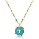 GINAZL Colorful Cross Necklace for Women Girls, Valentines Day | Birthday | First Communion | Christmas Gift | Easter Gifts