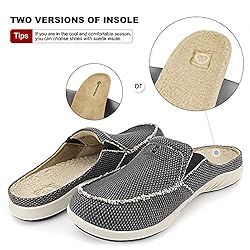 Mens Slippers with Arch Support, Canvas House