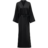 Women's Soft Long Satin Robes Long Silk Robes Full Length Robes Kimonos Silky Bath Robe Dressing Gowns
