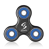 Fidget Spinner, EDC Hand Spinner Stress Reducer Tri-Spinner Fidget Toy with High Speed Bearings Perfect for ADHD,Fidgeters,Anxiety, Autism, Anti Stress, Hand Killing Time(Black-Blue)