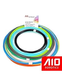 AIO Robotics filamento PLA para impresora o pluma 3D, en 16 colores, 10 pies de largo por color, precisión dimensional de +   0.0008", 0.07".