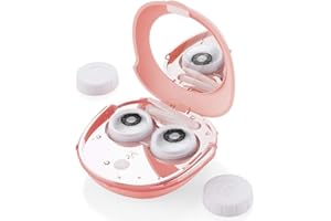 Contact Lens Cleaner, OFONE Fast Vibration Rechargeable Contact Lens Cleaner Case with Mirror & Remover Applicater Portable Contact Lens Cleaning Machine for Travel & Home (Pink)