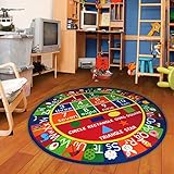Furnish my Place 755 Shape 3'3 Round Kids ABC Alphabet Numbers Educational Area Rug, 3'3