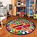 Furnish my Place 755 Shape 3'3 Round Kids ABC Alphabet Numbers Educational Area Rug, 3'3
