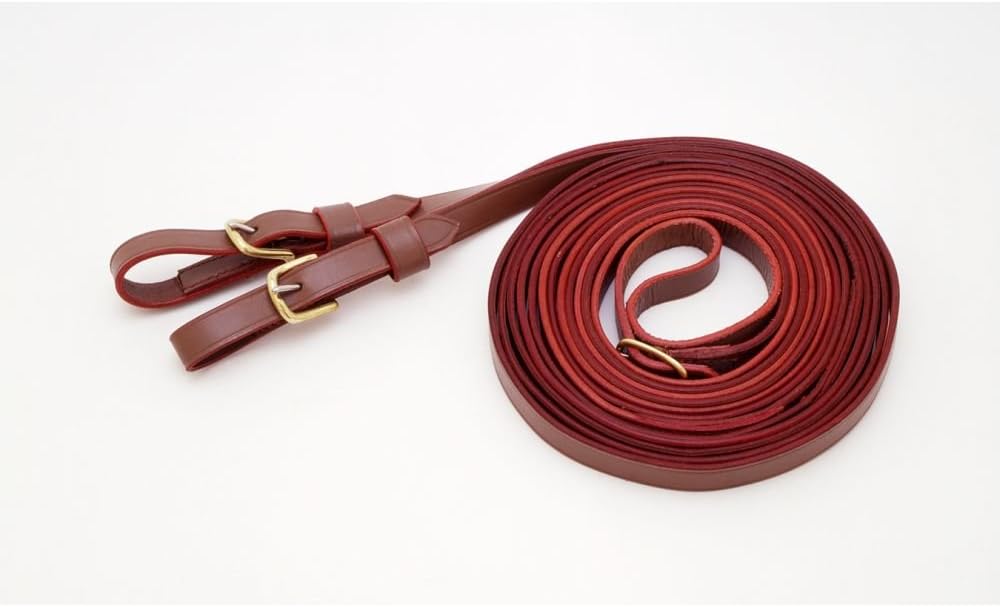 Tough-1 Leather Harness Driving Reins - Natural : Horse Bridles And Reins : Sports & Outdoors