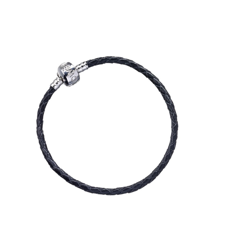 The Carat Shop Large Adult Size 20cm Official Harry Potter Black Leather Bracelet for Slider Charms