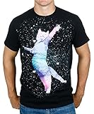 Galactic Cat Ultra Super Kitty Adult T-Shirt-Black (XX-Large)