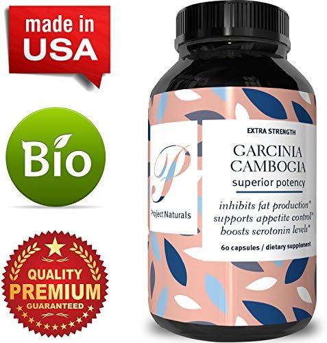 Best Garcinia Cambogia 95% HCA Weight Loss Vitamins - Fast Acting Fat Burn Supplements for Men & Women - Natural Appetite Suppressant Capsules - High Quality Capsules Boost Energy By Project Naturals