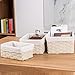 HOSROOME Handmade Bathroom Storage Baskets Set Shelf Baskets with Liner Woven Decorative Home Storage Bins Decorative Baskets Organizing Baskets Nesting Baskets(Set of 3,Beige)