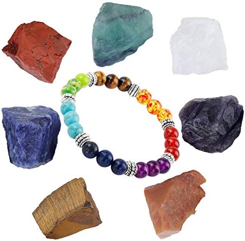 SUNYIK 7 Chakras Healing Crystals Kits Set, Natural 7 Chakra Stones Set ...