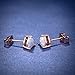 OPALBEST Rose Gold Plated Heart Stud Earrings with White Fire Opal Birthstone Hypoallergenic for Women Girl