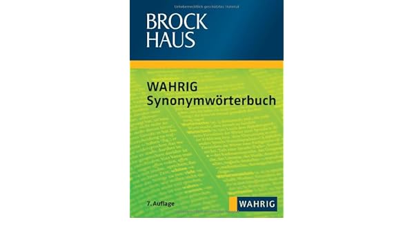 Brockhaus Wahrig Synonymwörterbuch 9783577075930 Amazon - 