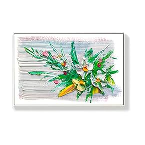 Framed Canvas Home Artwork Decoration Oil Flowers Canvas Wall Art for Living Room, Bedroom - 16x24 inches