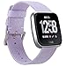 EZCO Compatible with Fitbit Versa Bands, Woven Fabric Breathable Watch Strap Quick Release Replacement Wristband Accessories Compatible Versa Smart Watch Women Man (Light Purple)