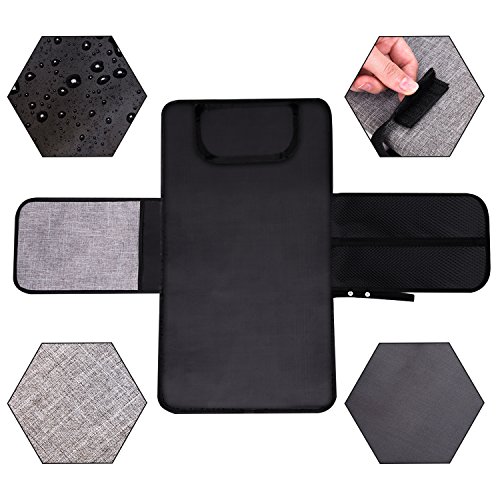 Portable and Lightweight Diaper Changing Pad Travel Changing Station Kit with Pockets and Head Cushion for Baby Infants Toddlers and Newborns Diapering