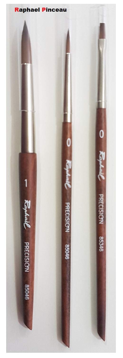 Raphael Mini Watercolour Travel Brush.Serie 85046.NO°.0. 1 Series 85346 NO° 0.Set 3 Assorted (Raphael France)