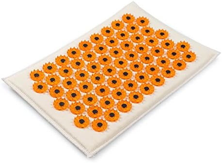 Uruss Acupressure Travel size mat (7,8 x 12 full size) inch soft substrate for intensive exposure (Sharp needle), with magnetic insert (Yellow)