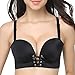 Add Two Cups Bras Brassiere For Women Push Up Padded Unlined,Black,32A