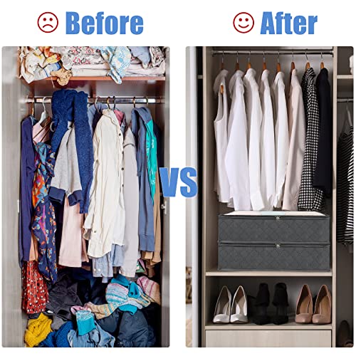 Fixwal 4 Pack Under Bed Storage Containers Foldable Clothes Storage