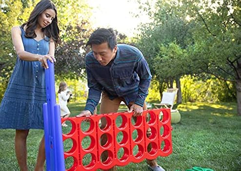 Amazon Com Jumbo 4 To Score Giant Game Set With Storage Carry Bag Included Life Size Connect All Four Game 4 In A Row For Kids And Adults 4 Wide By 3 5 Tall