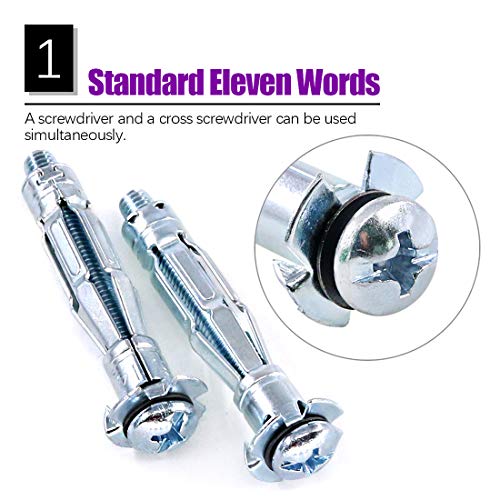 30Pcs M6×52 Heavy Duty Zinc Plated Steel Molly Bolt Assortment Kit