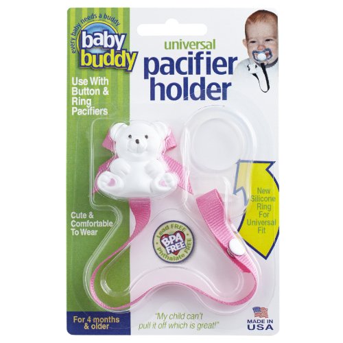 Baby Buddy Universal Pacifier Holder, Pink