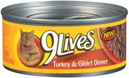 9 Lives 79100-00543 5.5 Oz Turkey &amp; Giblets Dinner 9Lives® Canned Cat Food
