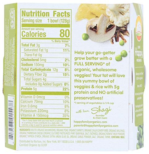 HAPPY TOT ORGANIC VEGGIES & WILD RICE BOWL, 4.5 OZ