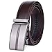 Vbiger Men's Leather Belt Sliding Buckle 35mm Ratchet Belt Black