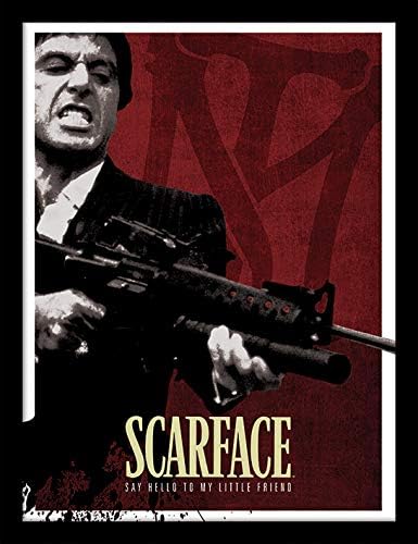 Scarface "Blood Red Framed Print, Multi-Colour, 30 x 40 cm, 42L x 32W cm