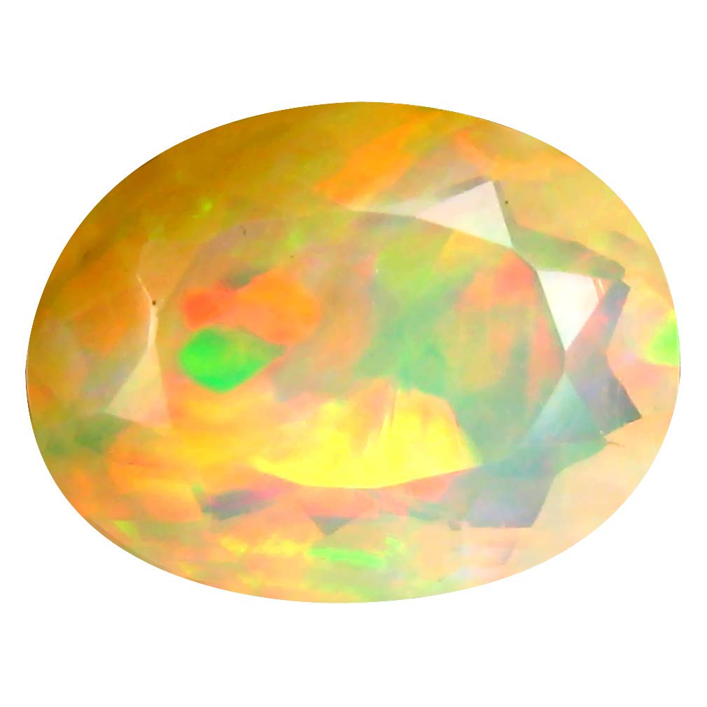 1.60 ct Oval Cut (10 x 8 mm) Un-Heated Transparent Quality Ethiopian Welo Rainbow Opal Natural Loose Gemstone
