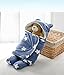 Baby Swaddle Blanket Sleep Sack - GreForest Thick Fleece Swaddling Blankets Seperated Legs Soft Warm for Bath, Air-Conditioned, Autumn, Winter with Velcro, Cute Bear Ear Hood (Blue Star, 0-3 Months)